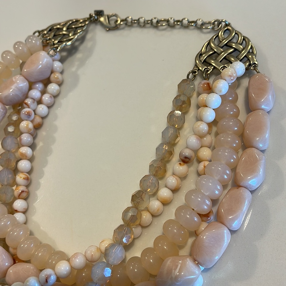 Light Pink/Neutral Statement Necklace - image 3